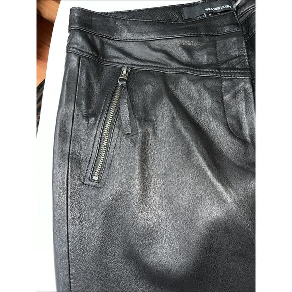Wilson Woman’s Leather Pants‎ Slim Straight Leg Size 8 NWT - Picture 3 of 14